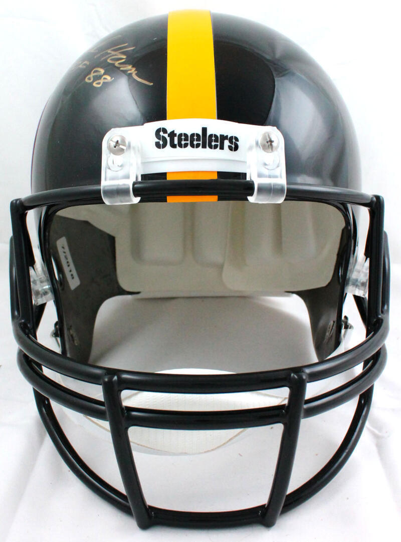 Ham Lambert Russell Signed Pittsburgh Steelers F/S Helmet w/2 Insc- JSA W *Gold