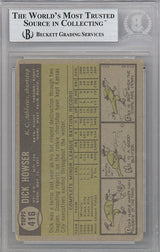 Dick Howser Autographed 1961 Topps Card #416 Kansas City A's Beckett BAS #10209254