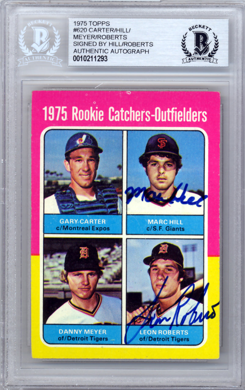 Marc Hill & Leon Roberts Autographed 1975 Topps Rookie Card #620 Beckett BAS #10211293