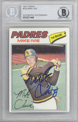 Mike Ivie Autographed 1977 Topps Card #325 San Diego Padres Beckett BAS #10211448