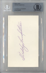 Freddy Lindstrom Autographed 3x5 Index Card New York Giants Beckett BAS #10213033