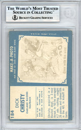 Dick Christy Autographed 1961 Topps Rookie Card #184 Oakland Raiders Beckett BAS #10378341