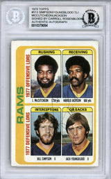 Carroll Rosenbloom Autographed 1978 Topps Card #513 Los Angeles Rams Team Owner Beckett BAS #10379054