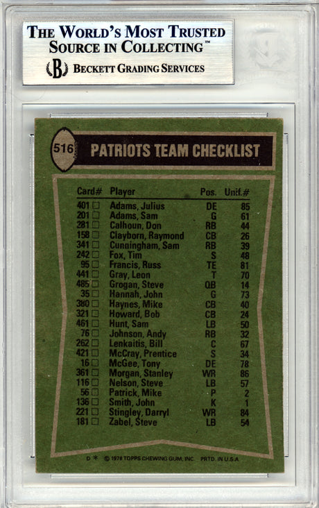 Billy Sullivan Autographed 1978 Topps Card #516 Boston Patriots Team Owner Beckett BAS #10379059
