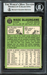 Wade Blasingame Autographed 1967 Topps Card #119 Atlanta Braves Beckett BAS #12409503