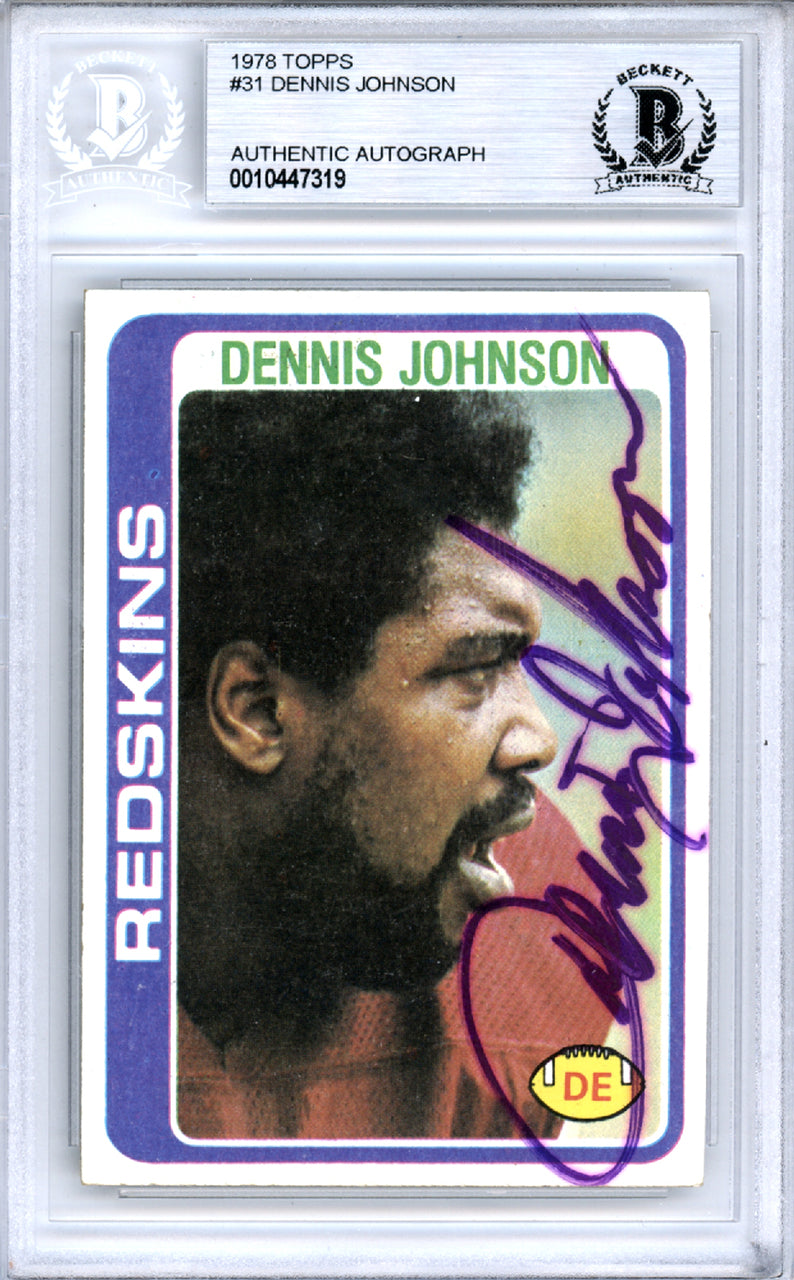 Dennis Johnson Autographed 1978 Topps Card #31 Washington Redskins Beckett BAS #10447319
