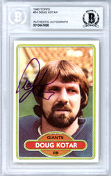 Doug Kotar Autographed 1980 Topps Card #34 New York Giants Beckett BAS #10447498