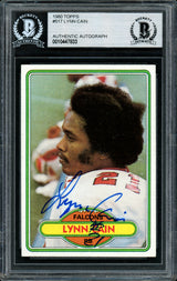 Lynn Cain Autographed 1980 Topps Rookie Card #517 Atlanta Falcons Beckett BAS #10447833