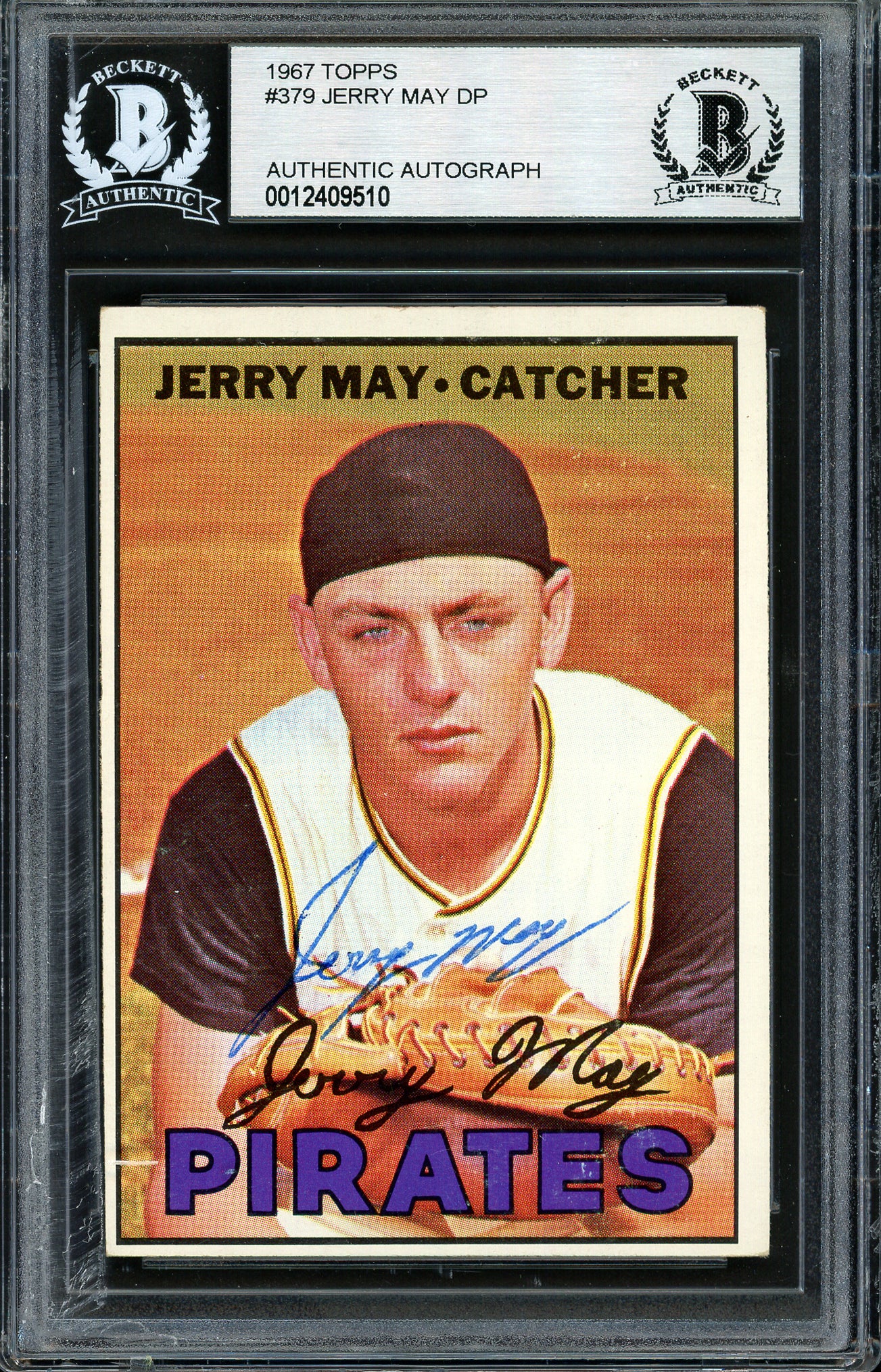 Jerry May Autographed 1967 Topps Card #379 Pittsburgh Pirates Beckett BAS #12409510
