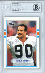 Mike Wise Autographed 1989 Topps Card #275 Oakland Raiders Beckett BAS #10540603