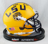 Devin White Autographed LSU Tigers Yellow Schutt Mini Helmet-Beckett Auth *Top