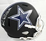 Michael Irvin Signed Dallas Cowboys F/S Flat Black Speed Helmet - Beckett W