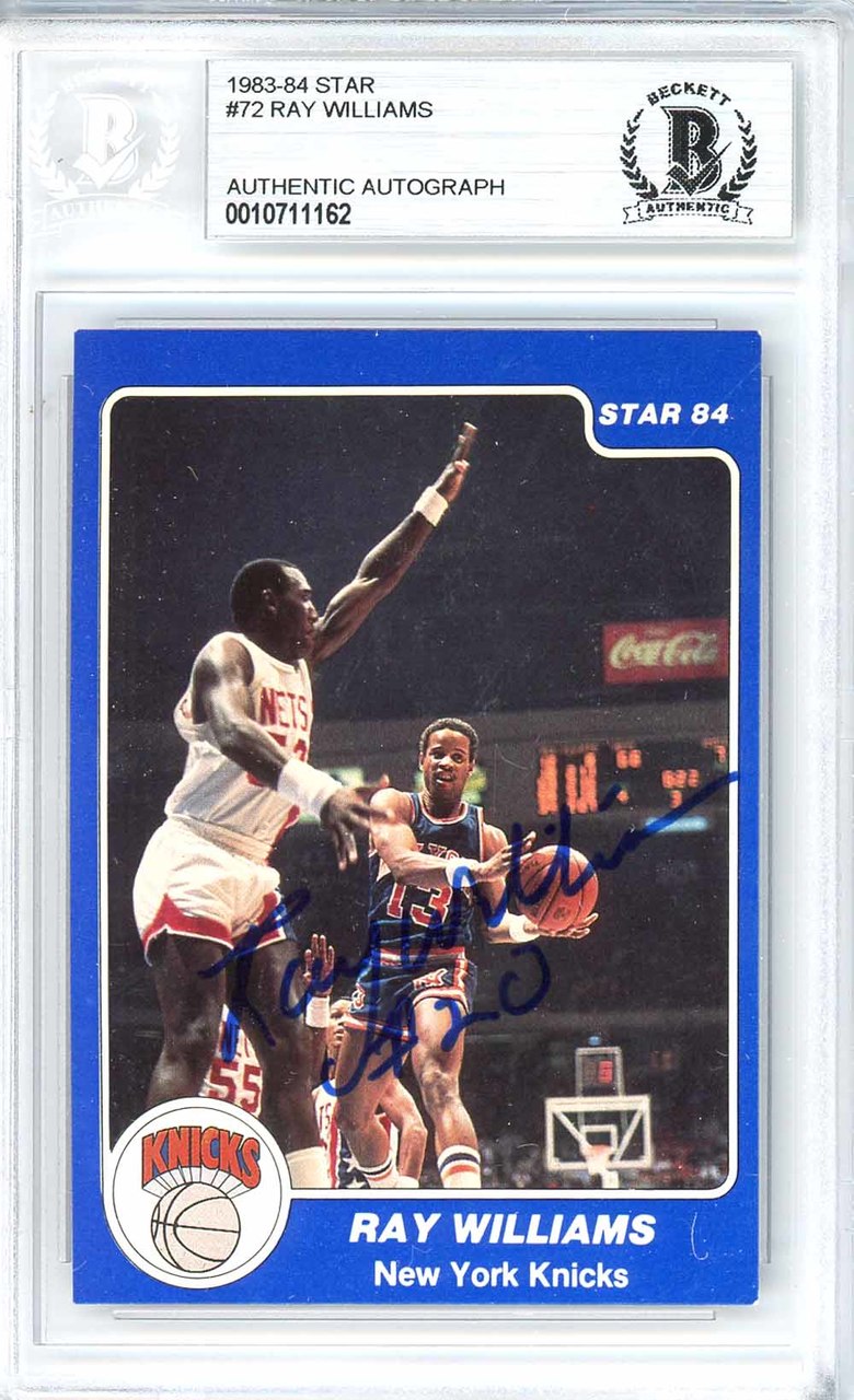 Ray Williams Autographed 1983-84 Star Card #72 New York Knicks Beckett BAS #10711162