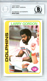 Larry Gordon Autographed 1978 Topps Card #202 Miami Dolphins Beckett BAS #10712033