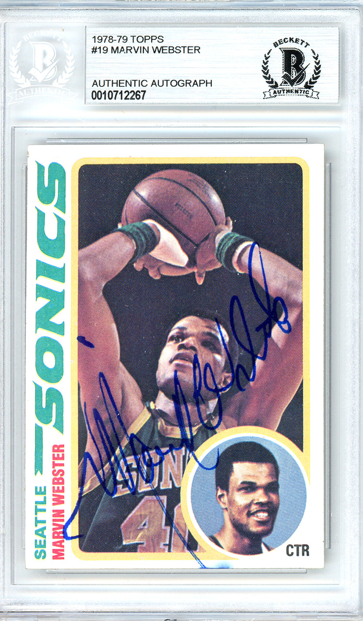 Marvin Webster Autographed 1978-79 Topps Card #19 Seattle Supersonics Beckett BAS #10712267