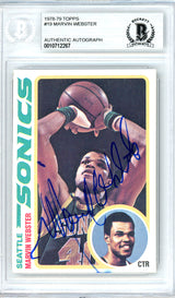 Marvin Webster Autographed 1978-79 Topps Card #19 Seattle Supersonics Beckett BAS #10712267