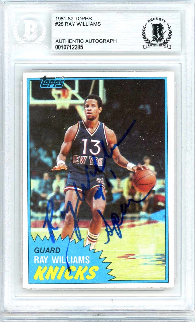 Ray Williams Autographed 1981-82 Topps Card #28 New York Knicks Beckett BAS #10712285
