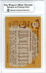 Marvin Webster Autographed 1981-82 Topps Card #87 New York Knicks Beckett BAS #10712287