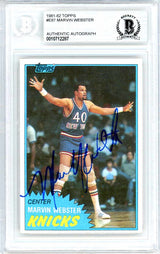 Marvin Webster Autographed 1981-82 Topps Card #87 New York Knicks Beckett BAS #10712287