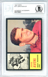 John Aveni Autographed 1962 Topps Rookie Card #171 Washington Redskins Beckett BAS #10736631