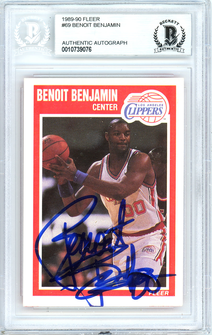 Benoit Benjamin Autographed 1989-90 Fleer Card #69 Los Angeles Clippers Beckett BAS #10739076