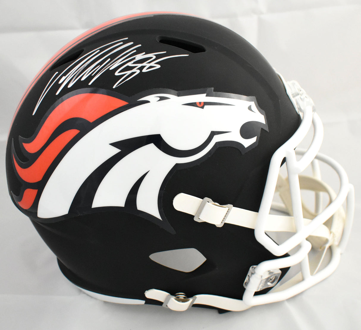 Von Miller Autographed Denver Broncos F/S Flat Black Speed Helmet - JSA W