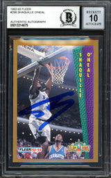 Shaquille Shaq O'Neal Autographed 1992-93 Fleer Rookie Card #298 Orlando Magic Beckett BAS #13314675