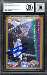 Shaquille Shaq O'Neal Autographed 1992-93 Fleer Rookie Card #298 Orlando Magic Beckett BAS #13314674