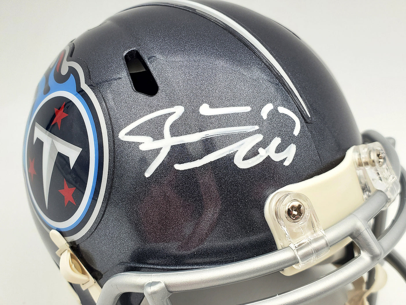 Ryan Tannehill Autographed Tennessee Titans Blue Speed Mini Helmet Beckett BAS QR Stock #197223