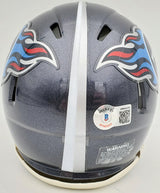 Ryan Tannehill Autographed Tennessee Titans Blue Speed Mini Helmet Beckett BAS QR Stock #197223