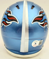Ryan Tannehill Autographed Tennessee Titans Flash Blue Speed Mini Helmet Beckett BAS QR Stock #197225