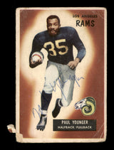 Paul "Tank" Younger Autographed 1955 Bowman Card #38 Los Angeles Rams SKU #198032