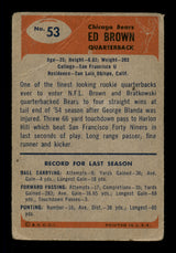 Ed Brown Autographed 1955 Bowman Rookie Card #53 Chicago Bears (Off-Condition) SKU #198046