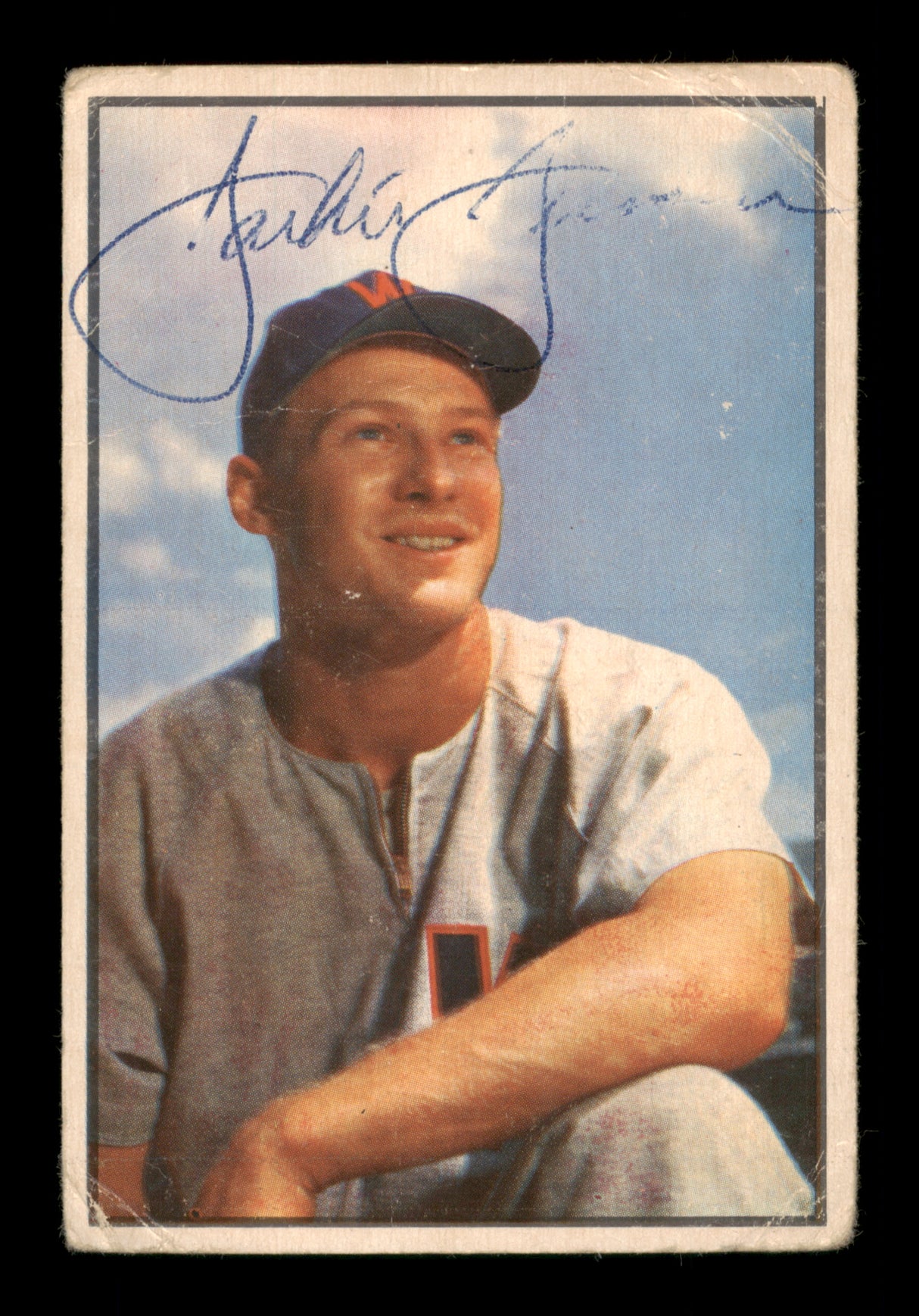 Jackie Jensen Autographed 1953 Bowman Card #24 Washington Senators SKU #198223