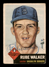 Rube Walker Autographed 1953 Topps Card #134 Brooklyn Dodgers (Off-Condition) SKU #198227