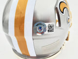 Drew Brees Autographed New Orleans Saints Flash Silver Speed Mini Helmet "SB XLIV MVP" Beckett BAS QR Stock #197458