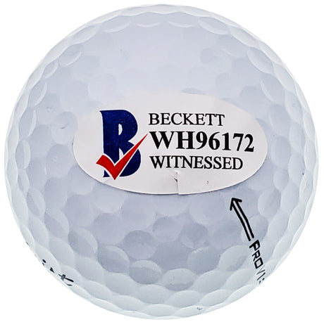 Hideki Matsuyama Autographed Masters Logo Golf Ball (Smudged) Beckett BAS #WH96172