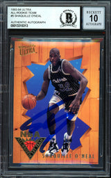 Shaquille Shaq O'Neal Autographed 1993-94 Fleer Ultra All Rookie Card #5 Orlando Magic Auto Grade Gem Mint 10 Beckett BAS #13315313