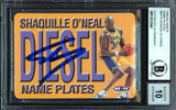 Shaquille Shaq O'Neal Autographed 1999-00 Hoops Name Plates Card #10 Los Angeles Lakers Auto Grade Gem Mint 10 Beckett BAS #13315340