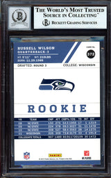 Russell Wilson Autographed 2012 Score Rookie Card #372 Seattle Seahawks Auto Grade Gem Mint 10 Beckett BAS #13315358