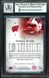 Russell Wilson Autographed 2012 SP Authentic Rookie Card #87 Seattle Seahawks Auto Grade Gem Mint 10 Beckett BAS #13315361