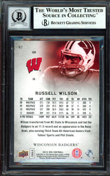 Russell Wilson Autographed 2012 SP Authentic Rookie Card #87 Seattle Seahawks Auto Grade Gem Mint 10 Beckett BAS #13315362