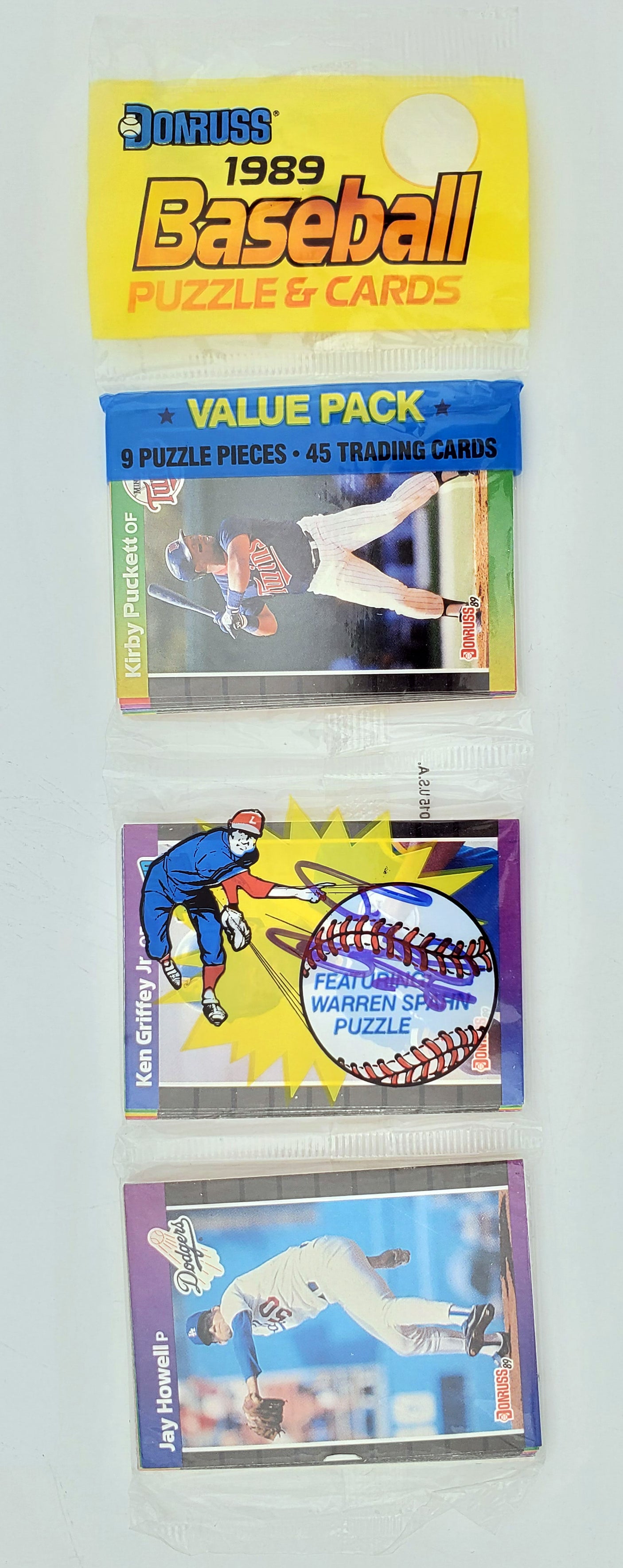 Ken Griffey Jr. Autographed Sealed 1989 Donruss Baseball Rack Pack Rookie Seattle Mariners Beckett BAS #BB79342