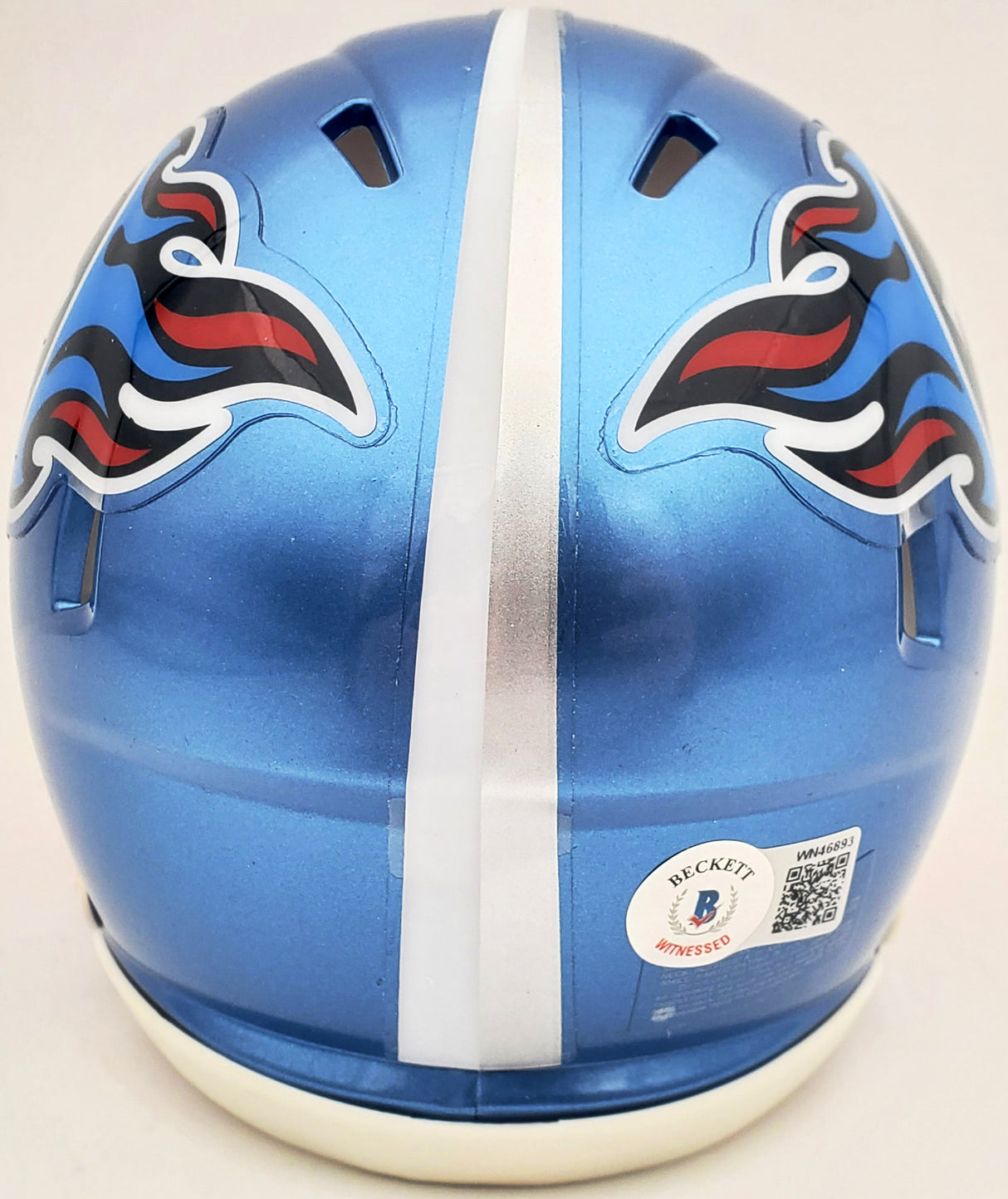 Ryan Tannehill Autographed Tennessee Titans Flash Blue Speed Mini Helmet Beckett BAS QR #WN46893