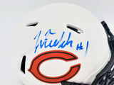 Justin Fields Autographed Chicago Bears Lunar Eclipse White Speed Mini Helmet Beckett BAS QR #WL62749