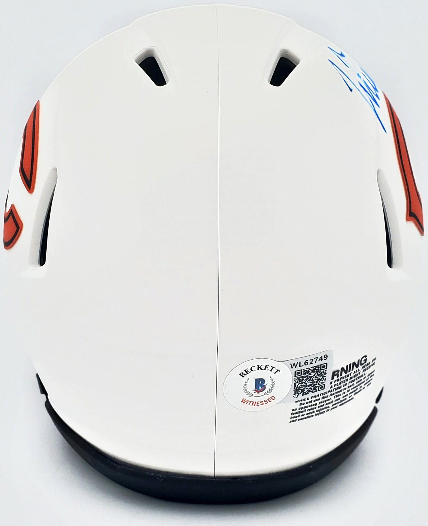 Justin Fields Autographed Chicago Bears Lunar Eclipse White Speed Mini Helmet Beckett BAS QR #WL62749