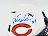 Justin Fields Autographed Chicago Bears Lunar Eclipse White Speed Mini Helmet Beckett BAS QR #WL62754