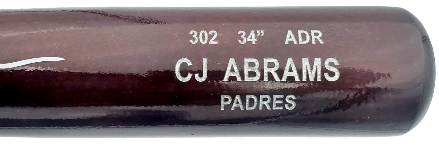 CJ Abrams Autographed Brown Rawlings Game Model Bat San Diego Padres Beckett BAS QR Stock #199338