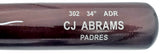 CJ Abrams Autographed Brown Rawlings Game Model Bat San Diego Padres Beckett BAS QR Stock #199338