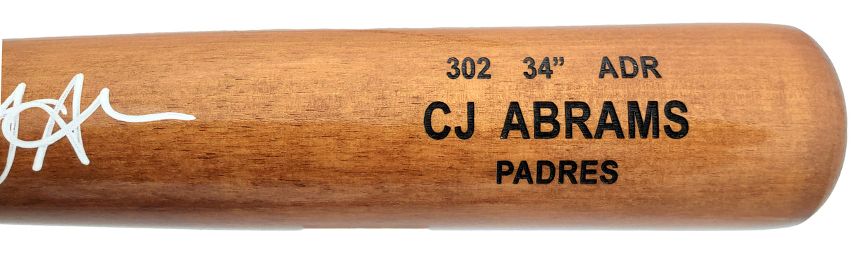 CJ Abrams Autographed Brown Rawlings Game Model Bat San Diego Padres MLB Holo Stock #199340